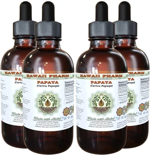 Miniatura 6 de Hawaii Pharm Extracto líquido sin alcohol de papaya, grado profesional, pequeño lote hecho a mano (Carica Papaya), suplemento herbario natural