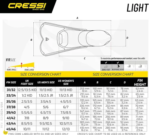 Miniatura 5 de Cressi - Aletas de bolsillo cortas de pie completo para natación o entrenamiento en la piscina y en el mar - Ligeras: fabricadas en Italia Azul