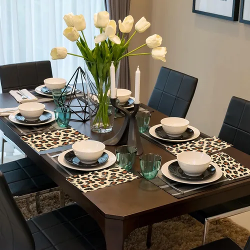 Miniatura 3 de Zonon Servilletas desechables con estampado de leopardo, toallas de mano desechables para baño, cóctel, cena, servilletas de papel decorativas