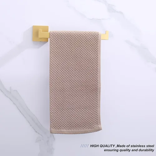 Miniatura 4 de TASTOS Toallero de mano de acero inoxidable de alta calidad, anillo cuadrado para toalla de mano resistente montado en la pared, moderno toallero