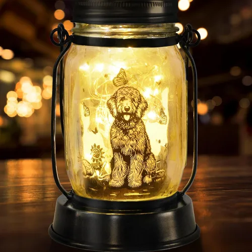Miniatura 53 de Farol solar de Chihuahua, regalo para mujeres, hombres, mamá, cumpleaños, amantes de perro Chihuahua, luz conmemorativa pérdida de mascotas