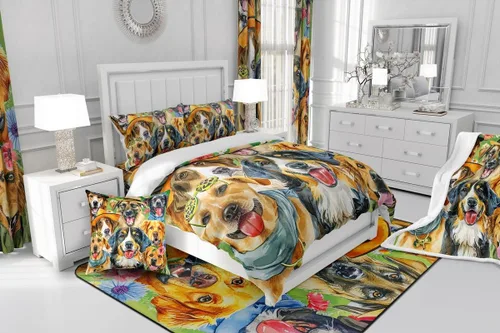Miniatura 4 de Erosebridal Juego de ropa de cama con diseño de caricaturas para cachorros, funda de edredón para perros y madres, regalos para mujeres, linda funda