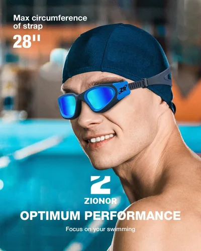 Miniatura 7 de ZIONOR G1 - Gafas de natación polarizadas unisex para mujeres adultas, antiniebla, 100% anti UV, gafas de buceo A1 (polarizado + azul espejo)