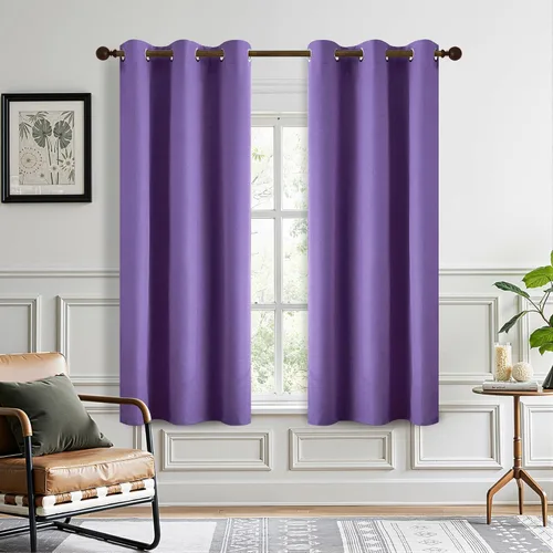 Miniatura 63 de DONREN Cortinas opacas de lino con aislamiento térmico de 52 x 95 pulgadas, cortinas de oscurecimiento de habitación con ojales para dormitorio