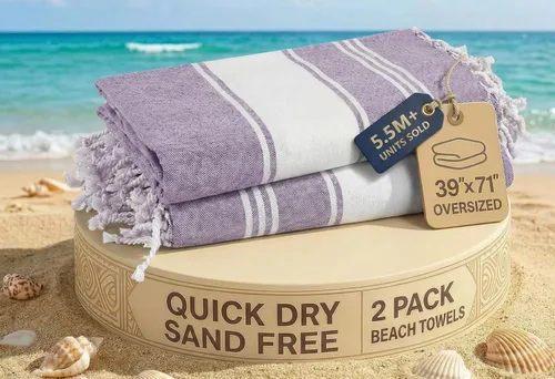 Miniatura 49 de LANE LINEN - Paquete de 4 toallas de playa de gran tamaño, toalla de piscina prelavada, extragrande, de secado rápido y sin arena, toalla de viaje
