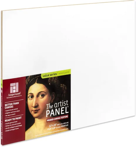Miniatura 32 de Ampersand Art Supply Panel de pintura de arte de madera Gesso: textura de lienzo, cuna de 3/4 pulgadas, 12 x 16 pulgadas