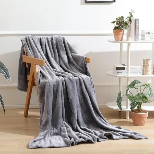 Miniatura 13 de Manta de Forro Polar Negro para Sofá, Silla, Sillón, Suave, Cálida, Mullida y Acogedora para Mujeres y Hombres, 300GSM Decoración de Habitación