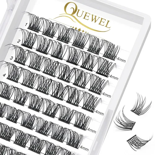 Miniatura 24 de QUEWEL Kit de extensión de pestañas DIY, racimos de pestañas 3D con 280 piezas, racimos de pestañas mixtas de 10-16 mm (30+40+50D), pinzas