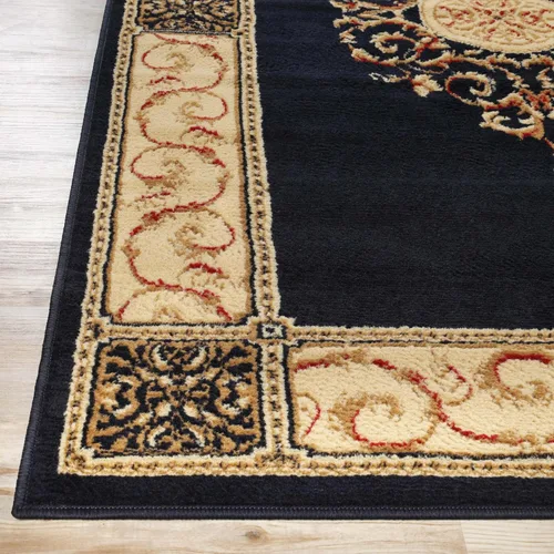 Miniatura 3 de Superior Alfombra de interior, cubierta de alfombra de felpa, medallón oriental tradicional, perfecta para pasillo, entrada, sala, comedor, Azul
