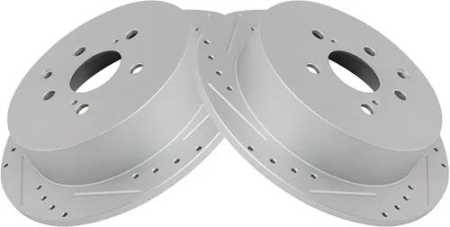 Miniatura 6 de TRQ Juego de rotores de freno delanteros y traseros con revestimiento G perforados y ranurados de alta calidad compatibles con Lexus RX350 RX450h