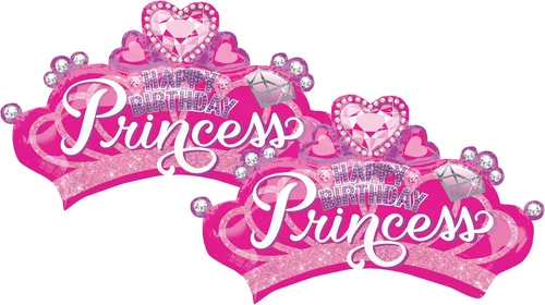Miniatura 4 de Anagram - Globo de fiesta de papel de aluminio rosa con corona de princesa de 32 pulgadas