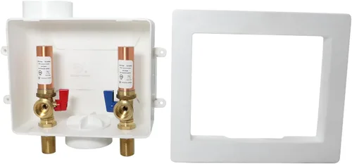XFITTING Caja de salida prémium para lavadora con drenaje central, 1/2 pulgada MIP/sudor x 3/4 pulgadas MHT, color blanco (pararrayos de martillo de