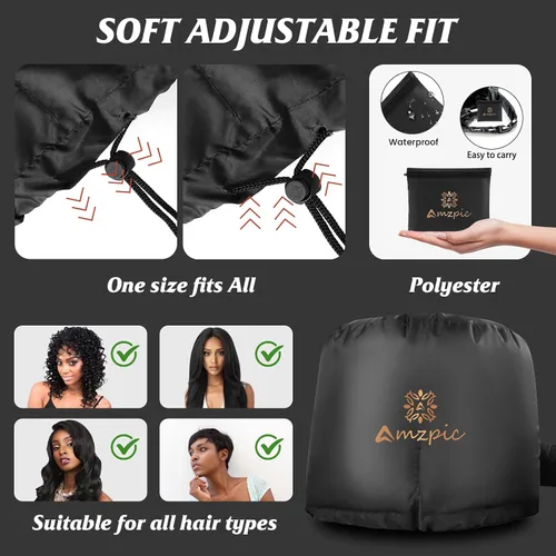 Miniatura 7 de Accesorio para secador de pelo de capó, suave, ajustable, extra grande, para acelerar el tiempo de secado en casa, fácil de usar para peinar, rizar
