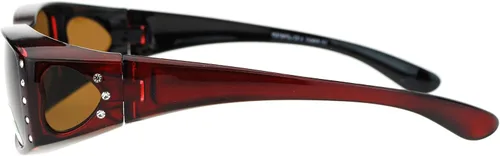 Miniatura 4 de JuicyOrange Gafas de sol polarizadas para mujer, marco rectangular con diamantes de imitación