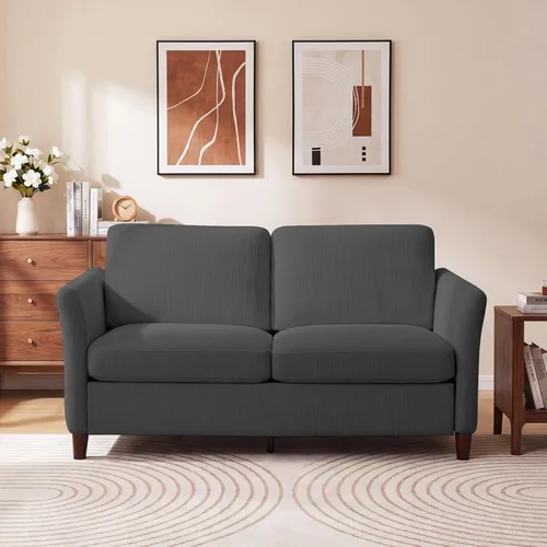 Miniatura 20 de Valthie 61" Corduroy Loveseat Sofa, Modern Comfy Couches with Side Pocket, 2-Seater Sofa Couch for Living Room, Bedroom and Small Spaces,Beige