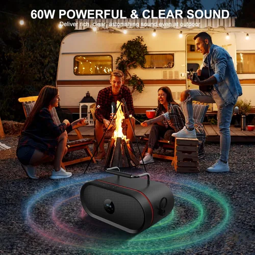 Miniatura 4 de RHM K666 - Máquina de karaoke con graves ricos y profundos, sonido potente, 2 micrófonos inalámbricos, batería recargable, 8 horas de reproducción