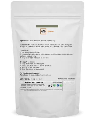 Miniatura 2 de Arcilla verde francesa en polvo 0.22 libras / 100 GMS Illite arcilla de montmorillonita para máscaras faciales, cremas, exfoliantes suaves