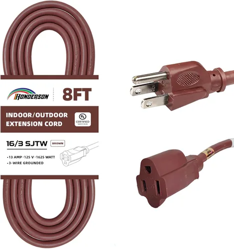 Miniatura 34 de Cable de extensión para exteriores de 10 pies, 16/3 SJTW, cable de extensión verde duradero para luces de Navidad con enchufe de tierra de 3 puntas