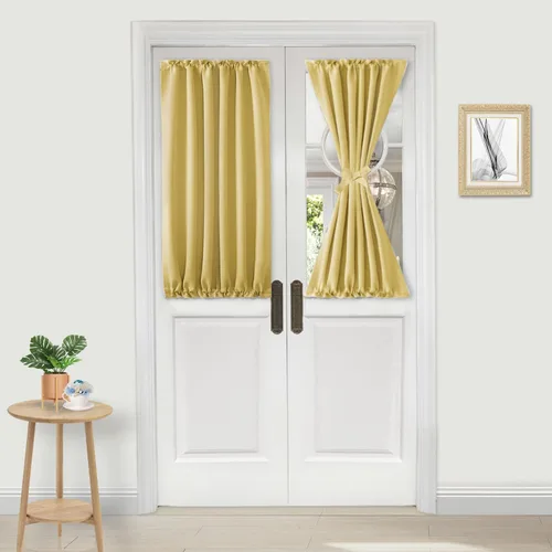 Miniatura 31 de DWCN Cortinas para puerta francesa: cortina térmica con bolsillo para barra para puertas con ventana de vidrio, puertas de cocina y patio