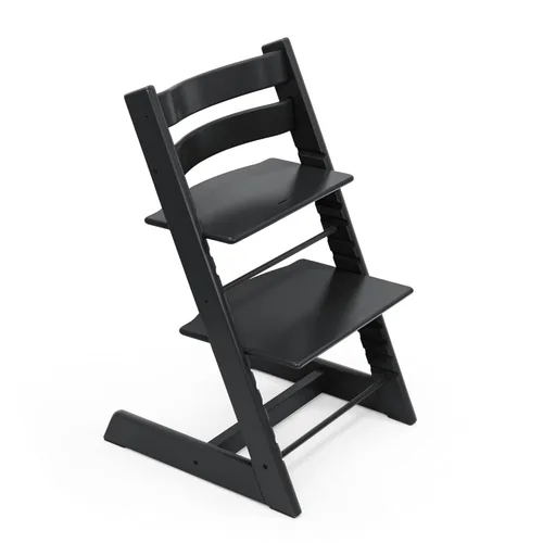 Silla Tripp Trapp de Stokke, Negra - Silla ajustable y convertible para bebés, niños y adultos - Cómoda, conveniente y ergonómica - Diseño clásico