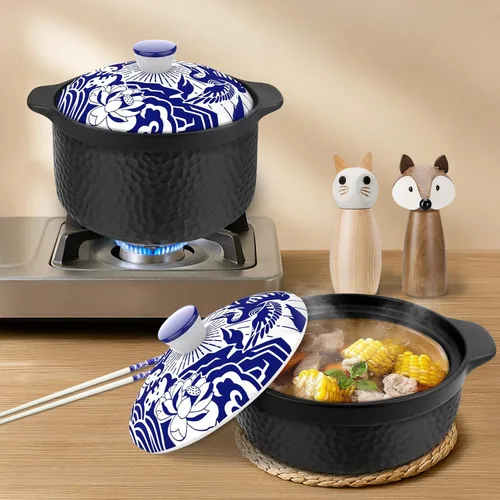 Miniatura 3 de Olla de arcilla resistente - Sustituye tanto a un horno holandés como a una olla (4.5 cuartos de galón)