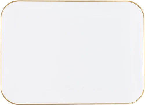 Miniatura 8 de Plasticpro Bandejas de plástico para servir, platos rectangulares negros con borde dorado de 8 x 11 pulgadas, platos desechables para fiestas