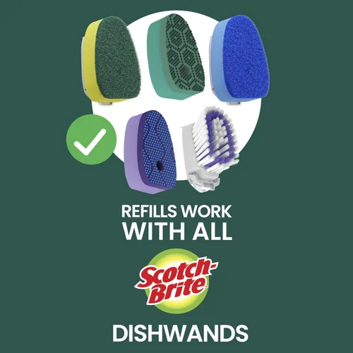 Miniatura 7 de Recambios de varilla lavavajillas antiarañazos Scotch-Brite, se adapta a todas las varillas lavavajillas Scotch-Brite, 10 recambios