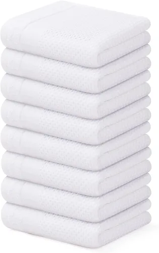 Miniatura 20 de Homaxy Paños de cocina 100% algodón, paquete de 8 – 12 x 12 pulgadas, tejido de gofre, muy suaves y absorbentes, paños de cocina de secado rápido