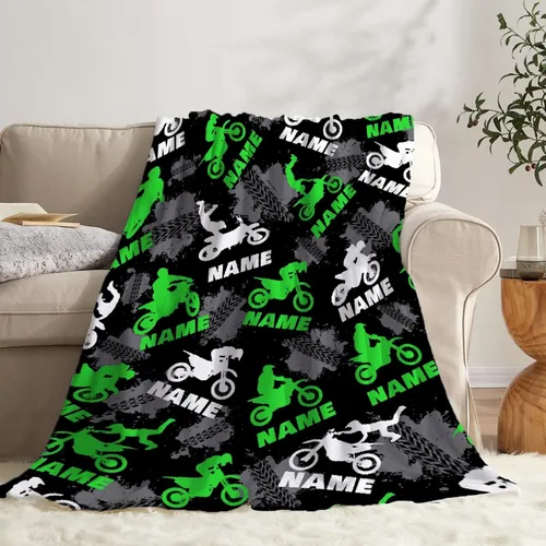 Miniatura 49 de Manta de motocross Racer deportes extremos estampada súper suave de franela de felpa ligera y acogedora para niños y hombres, regalo para sofá Dirt