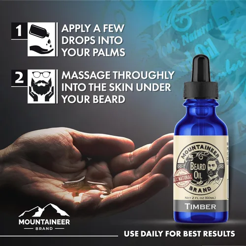 Miniatura 3 de Mountaineer Brand Aceite para barba – Sin perfume – Acondicionador y suavizante 100% natural para hombres – Hidrata e hidrata para el crecimiento