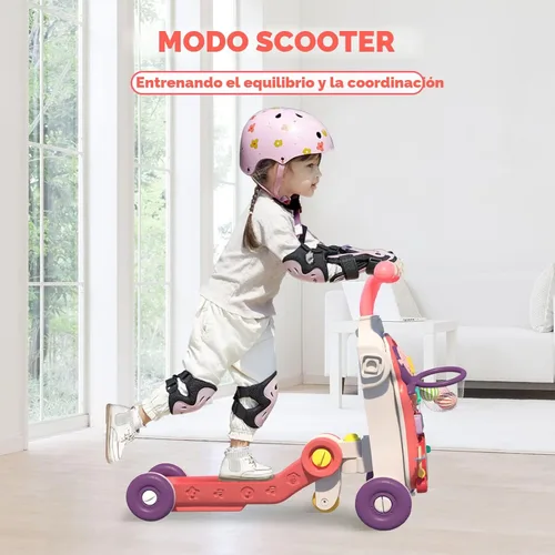 Miniatura 7 de QDRAGON Caminador 5 en 1 para bebé, andador de empuje para bebés, montado como scooter/motocicleta/centro de actividad/panel desmontable, juguetes