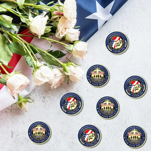 Miniatura 5 de 10 monedas militares de desafío de agradecimiento por tu servicio, desafío de apreciación militar, monedas coleccionables individuales para regalos