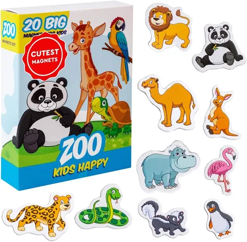 Miniatura 15 de Imanes de nevera para niños pequeños – magdum – 21 imanes familiares de granja para nevera – Lindos animales magnéticos para niños – Imán seguro