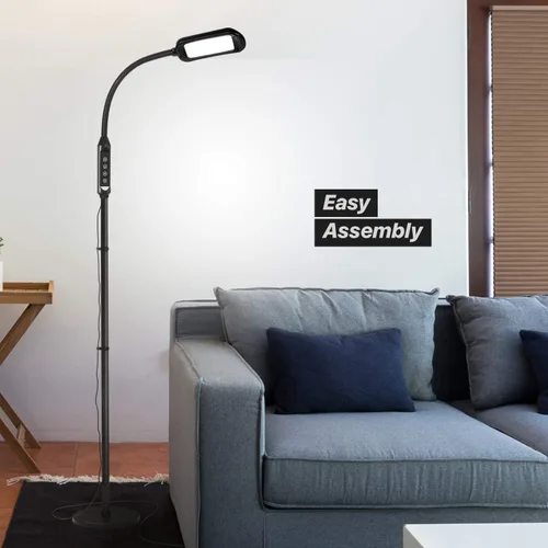 Miniatura 4 de Brightech Litespan - Lámpara LED de pie y escritorio 2 en 1, altura ajustable, sombras, cuello, luz esteticista para pestañas, lámpara de pie