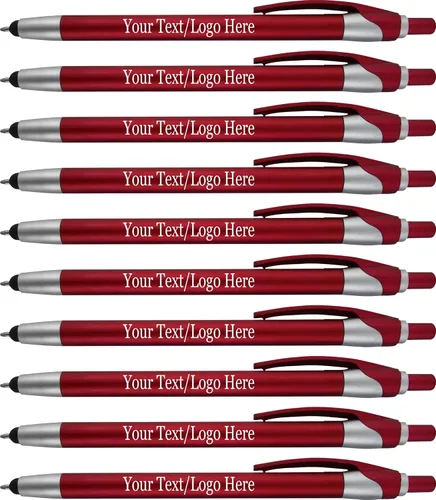 Miniatura 15 de Paquete de 300 bolígrafos personalizados con logotipo o texto, para marketing, fiestas y eventos, lápiz capacitivo 2 en 1 y bolígrafo compatible