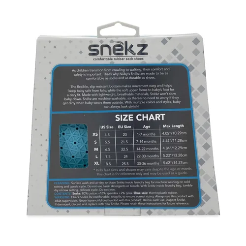Miniatura 5 de Nuby Snekz - Calcetines de goma para primeros pasos, M, Nubes