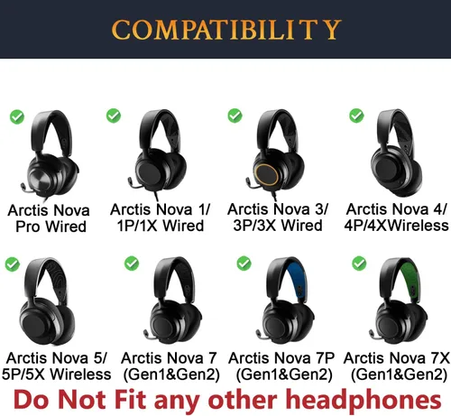 Miniatura 2 de SOULWIT Almohadillas de refrigeración para Arctis Nova Pro con cable (no compatible con auriculares Nova Pro Wireless) y Arctis Nova Negro