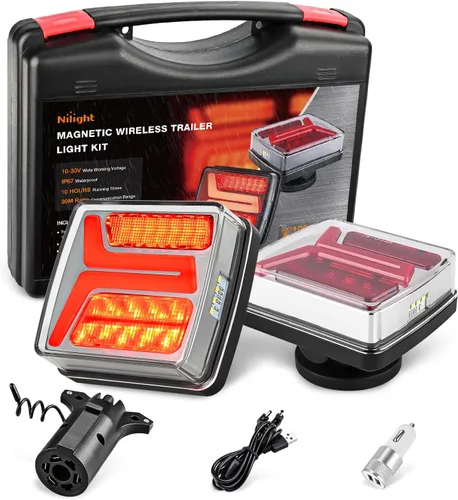 Miniatura 18 de Nilight Barra de luz trasera para remolque con señales de giro, parada y marcha atrás 3 en 1, luces de freno 2 paquetes, 9 pulgadas, 100 LED rojo