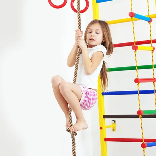 Miniatura 7 de Yangbaga Columpio de cuerda de disco redondo de madera de 51 a 73 pulgadas, cuerda de escalada ajustable con correa para colgar, gancho a presión