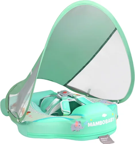 Mambobaby Flotador con Toldo y Cola Nuevo Mejorado Flotador de Piscina No Inflable para Bebé Flotador de Natación Mambo Entrenador de Natación