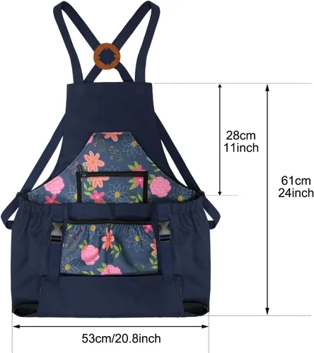 Miniatura 5 de Gardening Apron with Quick Release Pockets for Women and Men, Water Resistant Picking Pouch