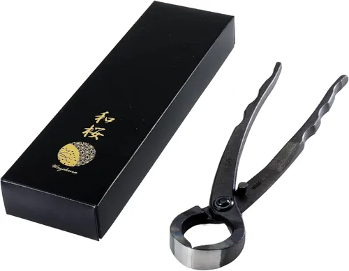 Miniatura 9 de Wazakura Cortador de raíz de bonsái forjado a mano fabricado en Japón, 6.7 pulgadas (6.693 in), cortador de árbol bonsái de acero al carbono negro