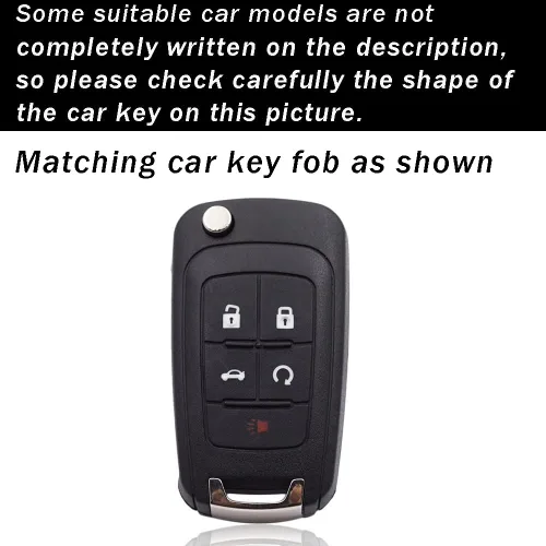 Miniatura 2 de ontto Funda para llavero con tapa de 5 botones para Chevy Car Key Case Fit para Buick Lacrosse Encore Allure Remote Key Holder