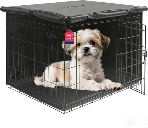 Miniatura 8 de HiCaptain - Cubierta de doble puerta para jaula de perro (para cajas de alambre de 24 30 36 42 48 pulgadas)