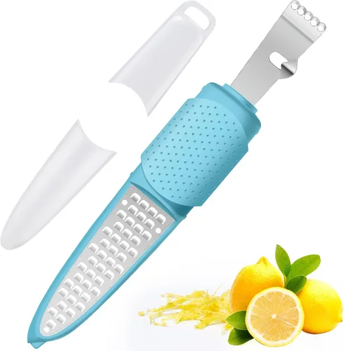 Miniatura 14 de Rainspire Herramienta Ralladora de Limón con Cuchillo de Canal, Herramienta Ralladora de Cítricos de Acero Inoxidable, Pelador de Limón, Ralladoras