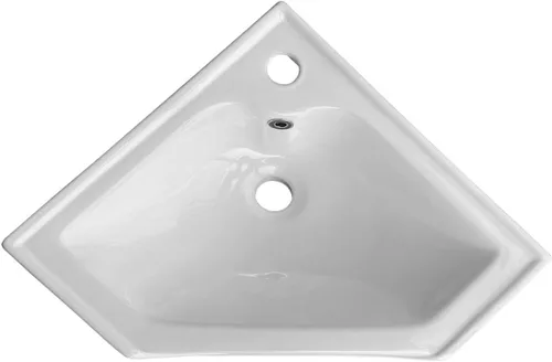 Miniatura 8 de RENOVATORS SUPPLY MANUFACTURING Alexander II de 24 pulgadas. Esquina de baño montado en la pared Sin.k in. Blanco con desbordamiento 36684