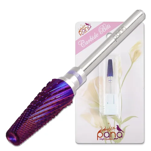 Miniatura 20 de PANA Broca de carburo de uñas 5 en 1 con vástago de 3/32 pulgadas - (triple grueso - 2X grano grueso, DLC negro) - uso de rotación bidireccional