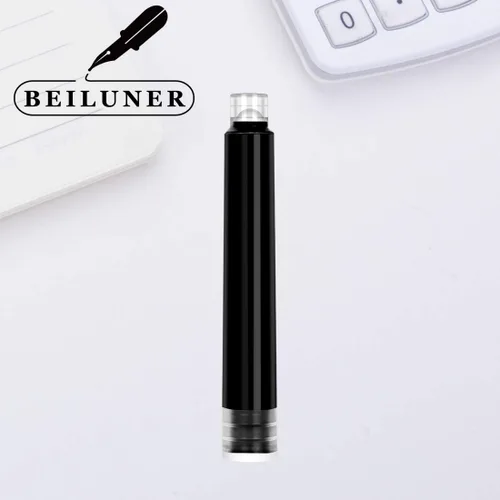Miniatura 3 de BEILUNER Conjunto de cartuchos de tinta para pluma estilográfica color negro, paquete de 24 cartuchos de tinta de recambio, diámetro de orificio