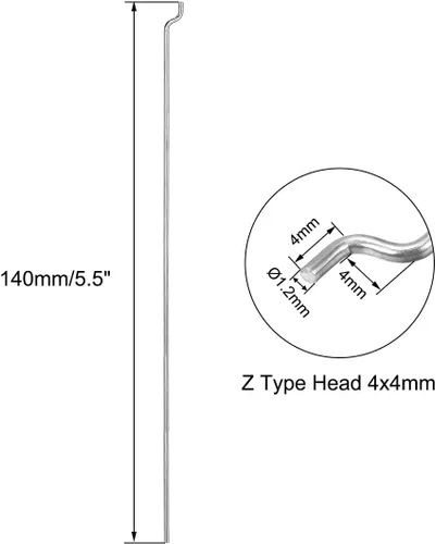 Miniatura 2 de uxcell Piezas de acero de 0.047 in x 5.512 in (5,5 pulgadas) para reemplazo de barras de empuje y tracción en Z (paquete de 20)