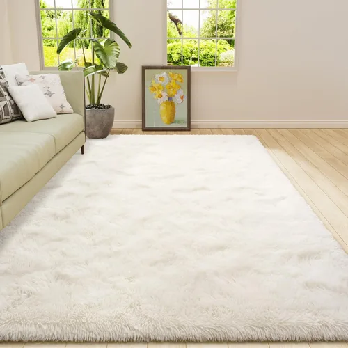 Miniatura 11 de Amearea Alfombra de Área Peluda Esponjosa para Dormitorio de Niños Sala de Estar, Extra Suave y Difusa Alfombras Peludas, Antideslizante, Alfombra